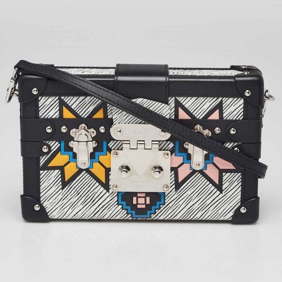 Louis Vuitton Black/White Multicolor Azteque Epi Leather Petite Malle Bag - Picture 1 of 11